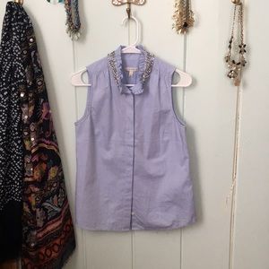 J. crew jeweled button up tank